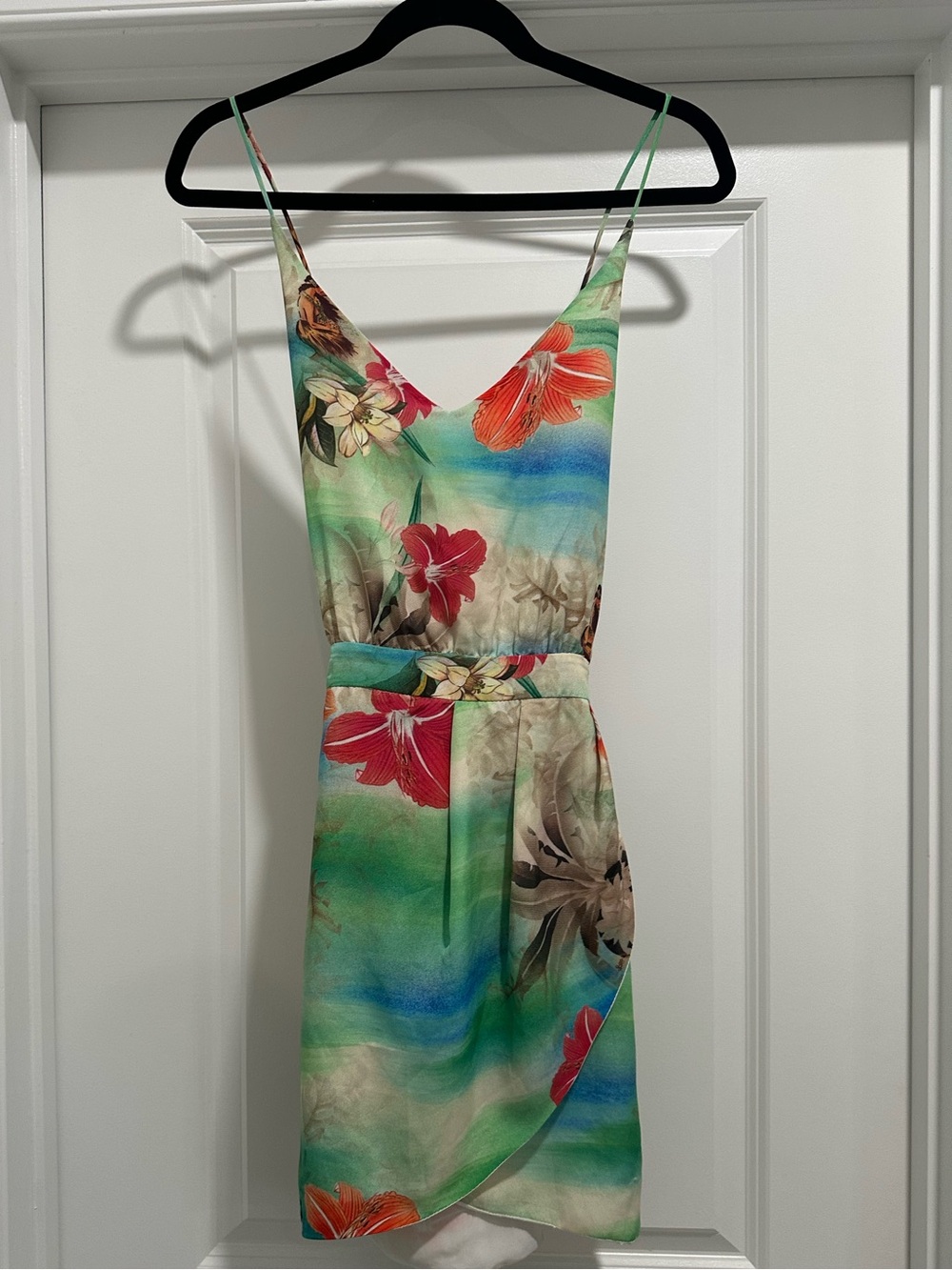FARM Rio Green & Blue Floral Mini Dress